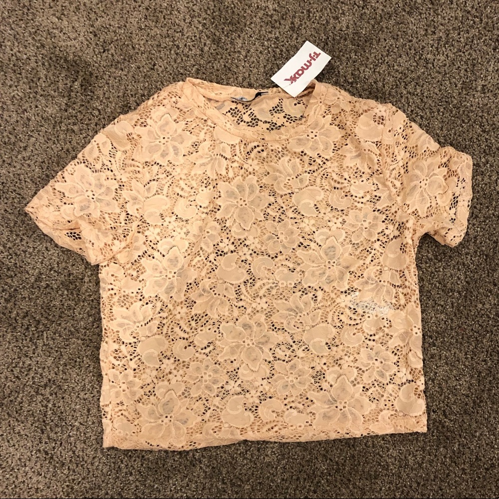 NWT Zara lace floral shirt